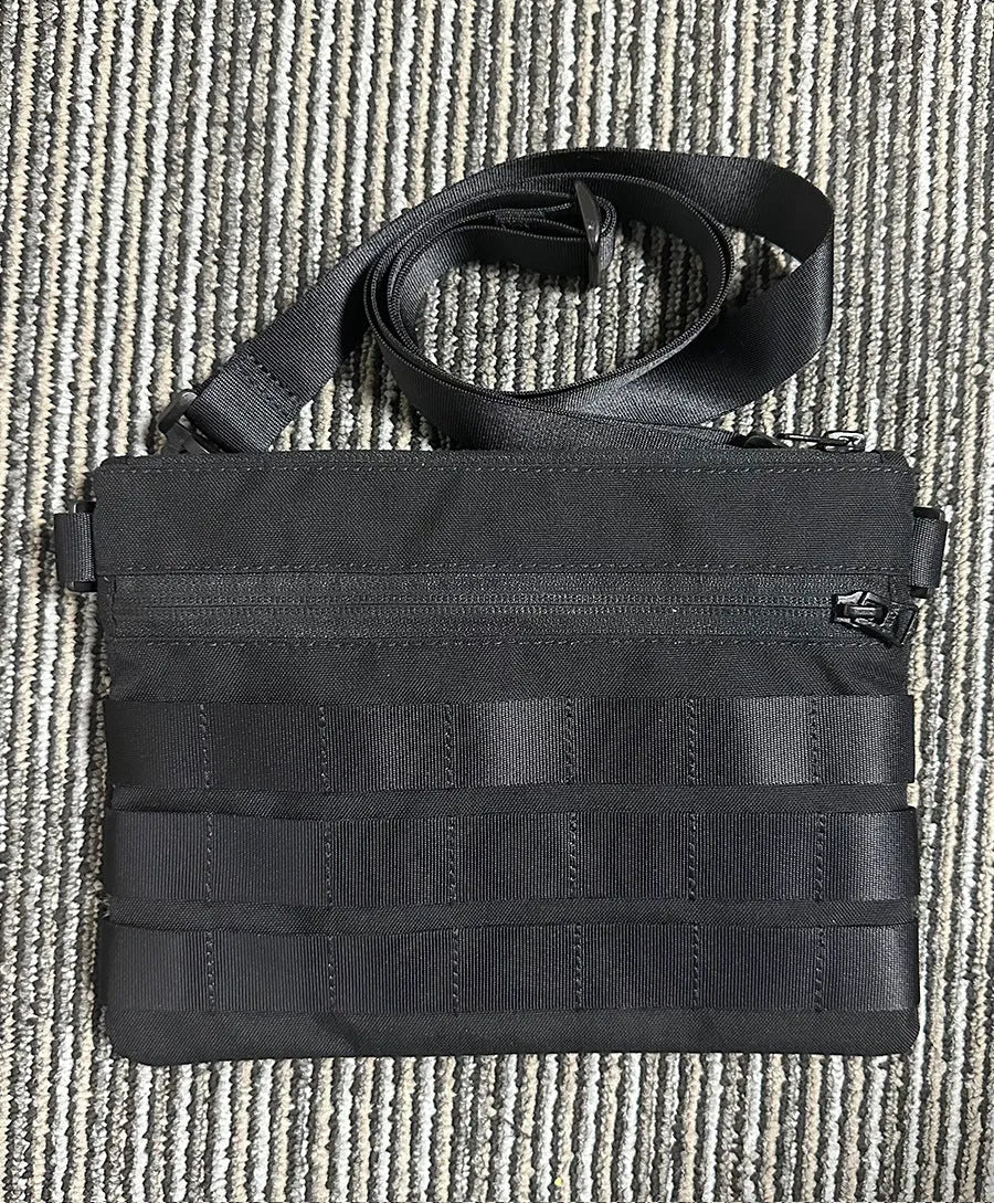 Black Oxford cloth portable outdoor tactical pouch measuring 18cm by 3.5cm