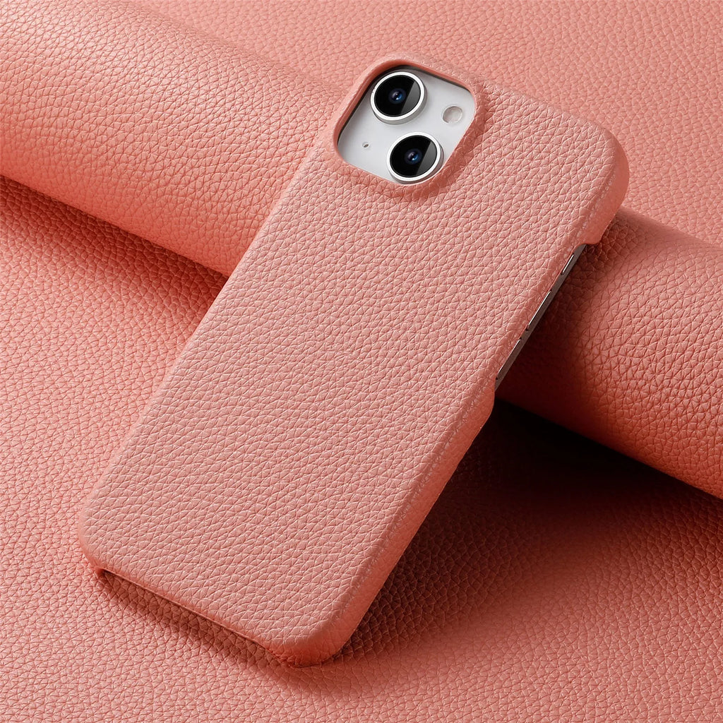 PU leather litchi grain phone case in matcha green for Apple iPhone protective cover