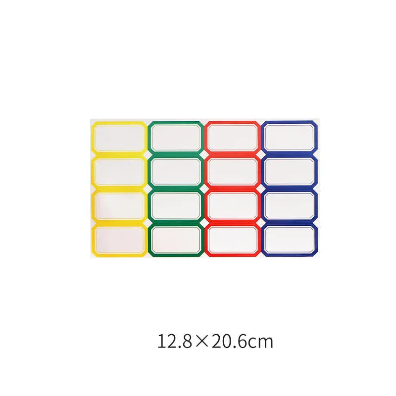 White German adhesive paper sticker for handwritten labels on a sheet.