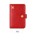 PU passport holder wallet in multiple colours with zip closure and visible sewing detail.