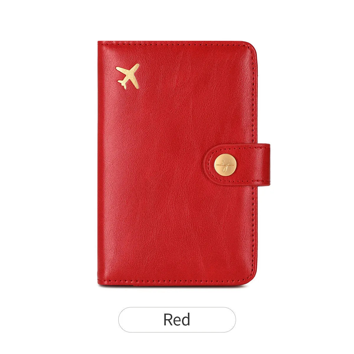 PU passport holder wallet in multiple colours with zip closure and visible sewing detail.