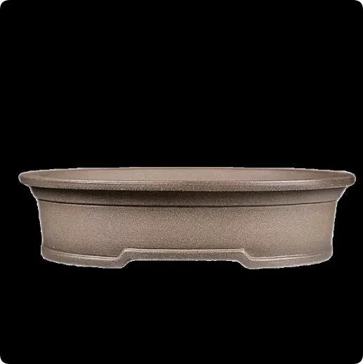 Handmade oval purple sand clay bonsai flower pot for succulents and orchids.