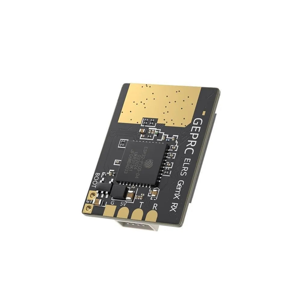 ELRS dual-band FPV receiver with metal case and two T-shaped antennas