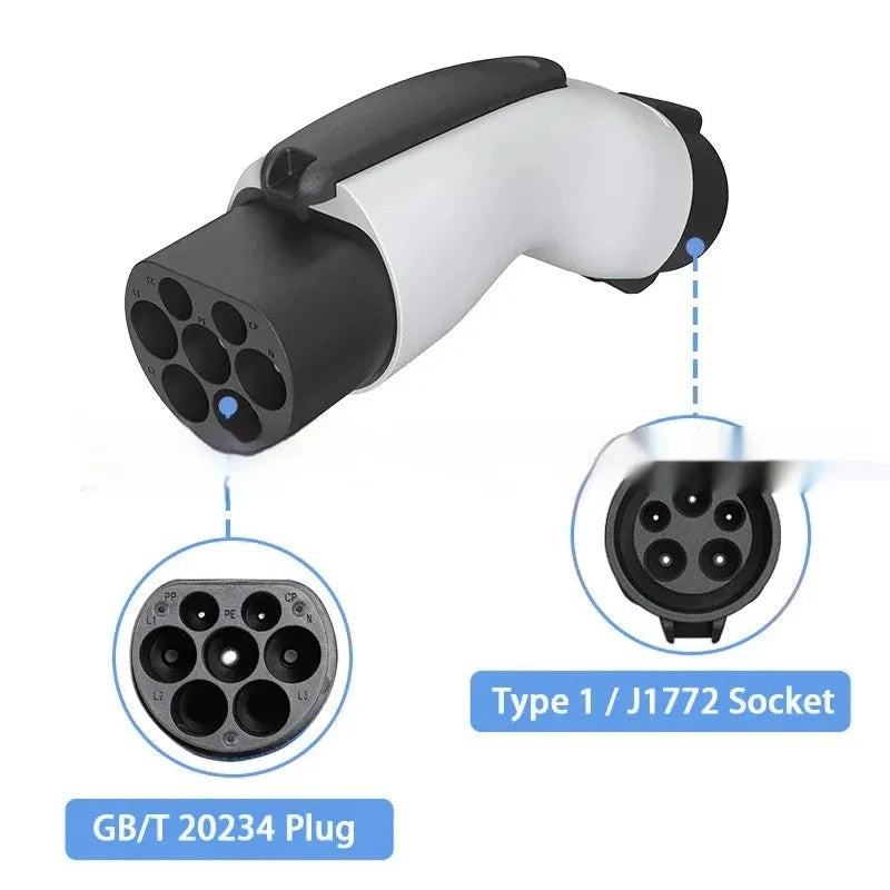 J1772 to GB T charging gun converter AC 32A white adapter for electric vehicle charging