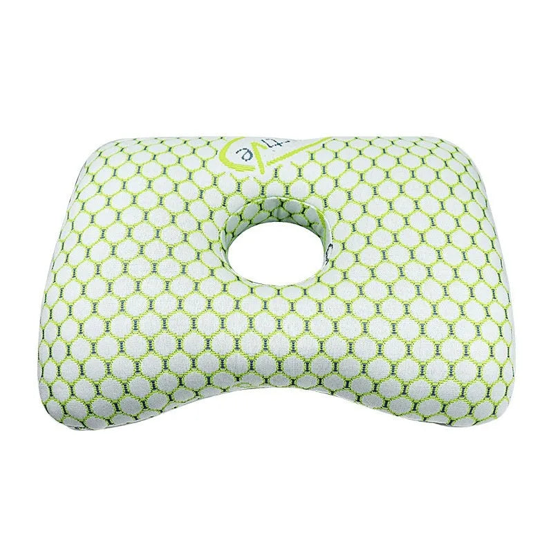 Single hole ear pillow for adults in grey, measuring 39 by 28 centimetres.