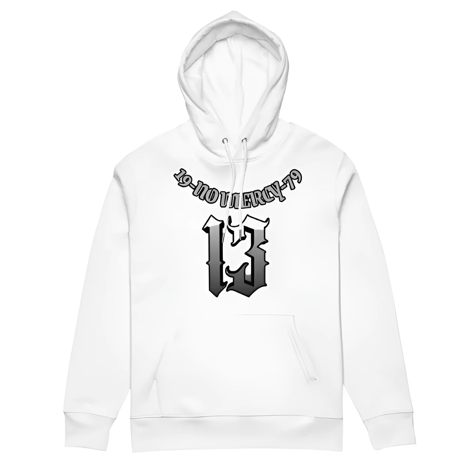 A loose-fit hooded pullover sweater with fleece lining, shown in team uniform context.
