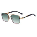 Men's vintage sunglasses with UV400 protection in gold double grey colour with PC frames