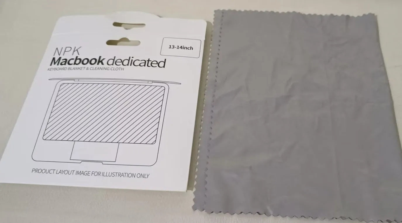 Grey keyboard dust cloth covering a laptop keyboard, universal size for dustproof protection