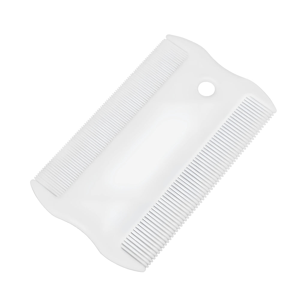 Double-sided flea comb for pets with fine teeth, 0.85cm wide plastic grooming tool