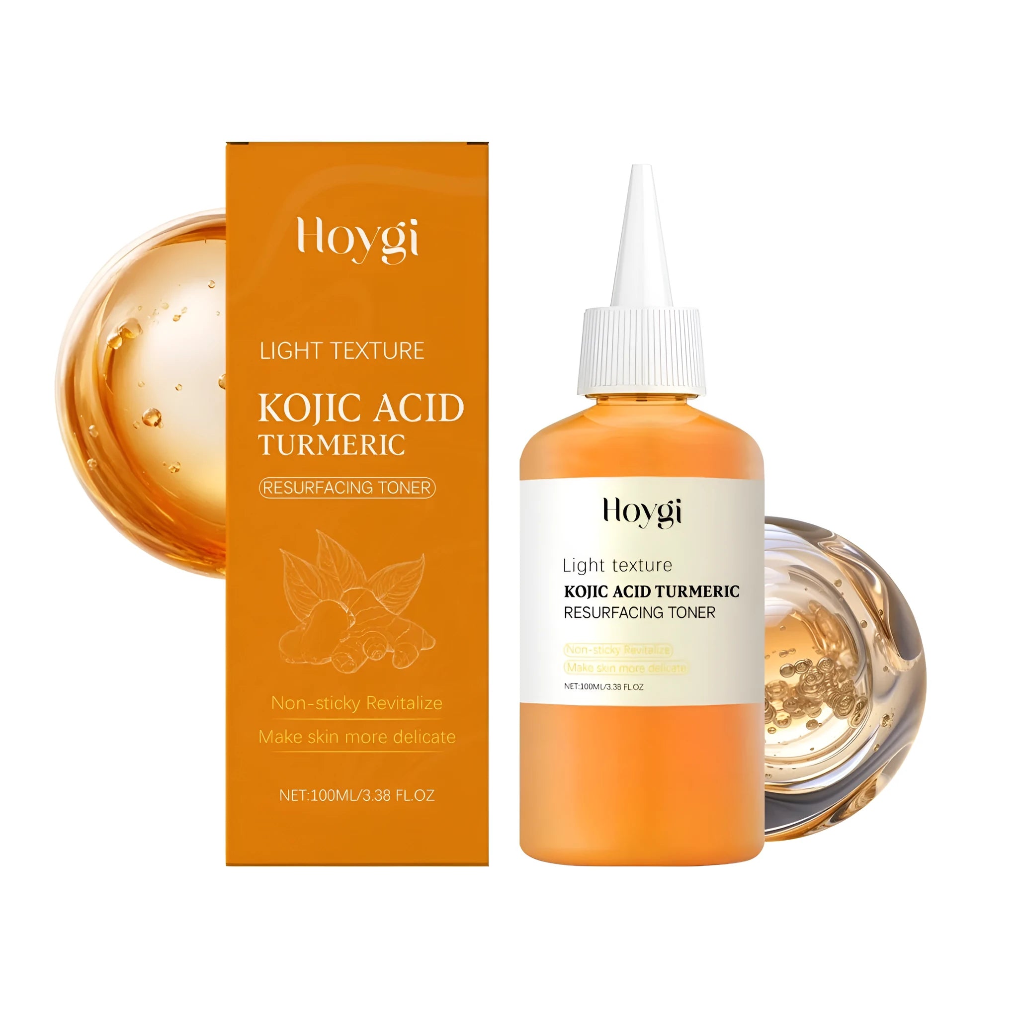 100ml pump bottle of turmeric facial toner with kojic acid and niacinamide