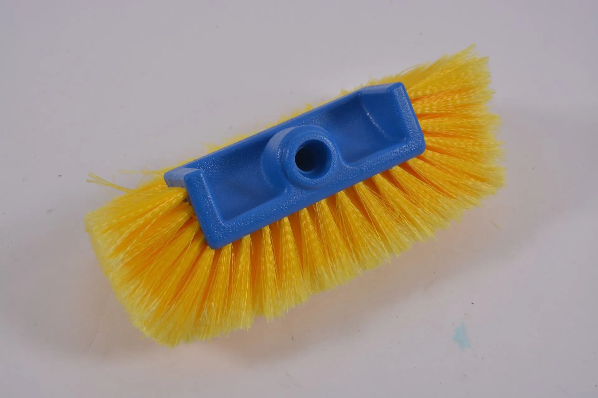 Yellow car wash brush with removable four-section rod and flow-through brush head design
