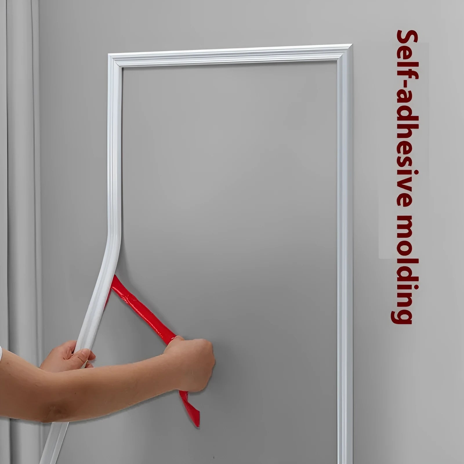 Flexible PVC self-adhesive wall shaping frame in black, gold, silver, and white colours.