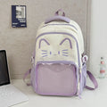 Korean cartoon backpack in multiple colours with curved shoulder straps and badge pendant options