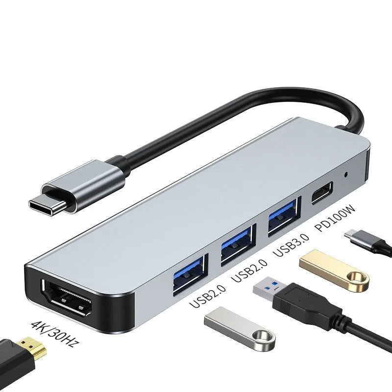 Portable USB-C expansion dock for notebook and tablet with compact 13.5cm design
