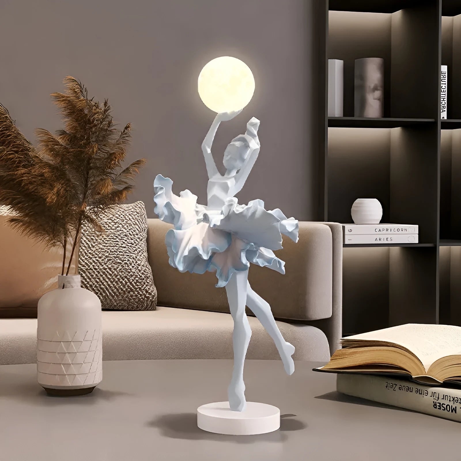 Modern minimalist resin USB night light in Black Gold, White, Pink, or Light Blue colour