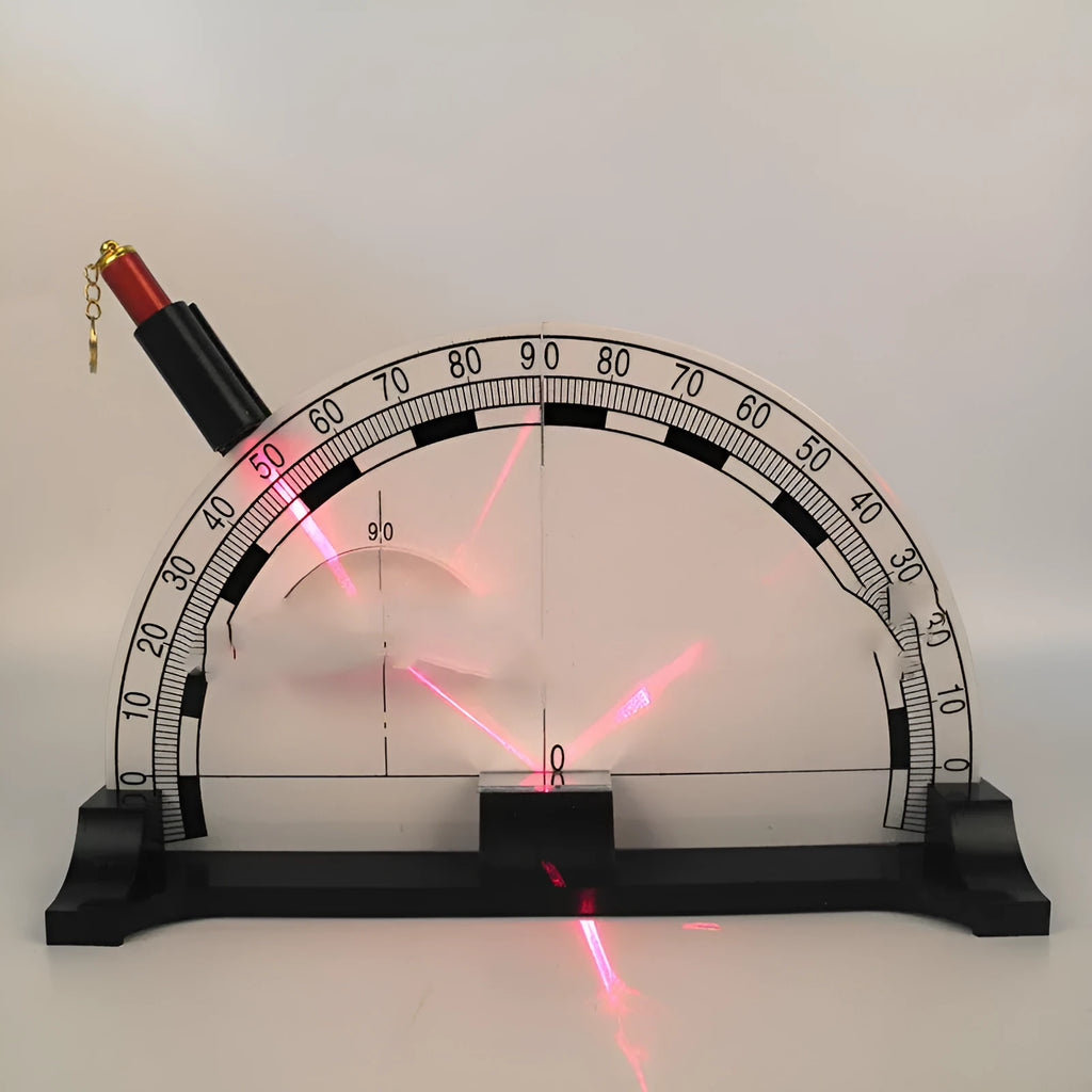 Iron plate optical physics teaching instrument with laser pen for classroom demonstrations