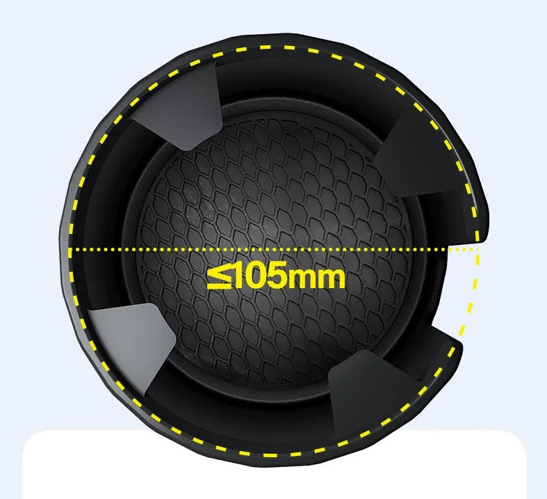 Matte black adjustable car cup holder expander for oversized bottles and large cups