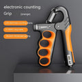 Adjustable electronic count spring grip with orange digital repetition display