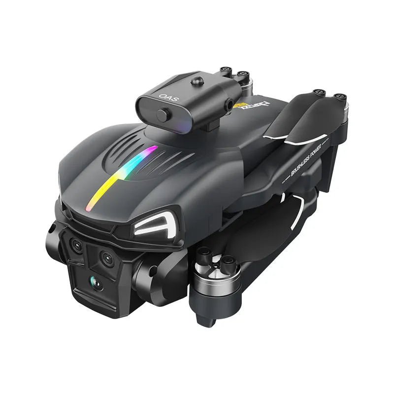 C15S brushless UAV in black with HD camera, obstacle avoidance sensors, and plastic body