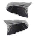 Pair of paint bright black horn-shaped rearview mirror shells for BMW F-series models