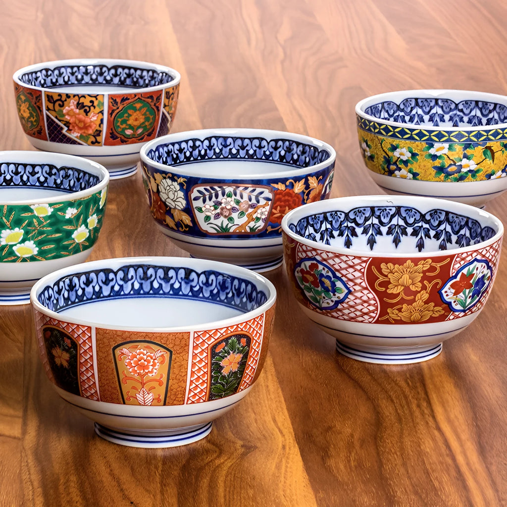 Retro domestic dyed peony Japanese style porcelain 4-inch bowl with underglaze decoration