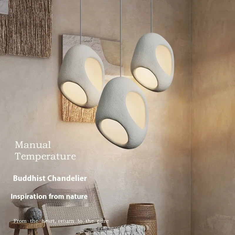 Creative single head retro ceiling light in white polystyrene with E27 fitting