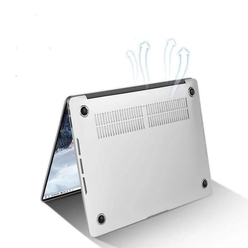 Transparent and black PC hard shell cases for MacBook Pro 14-inch and 16-inch laptops