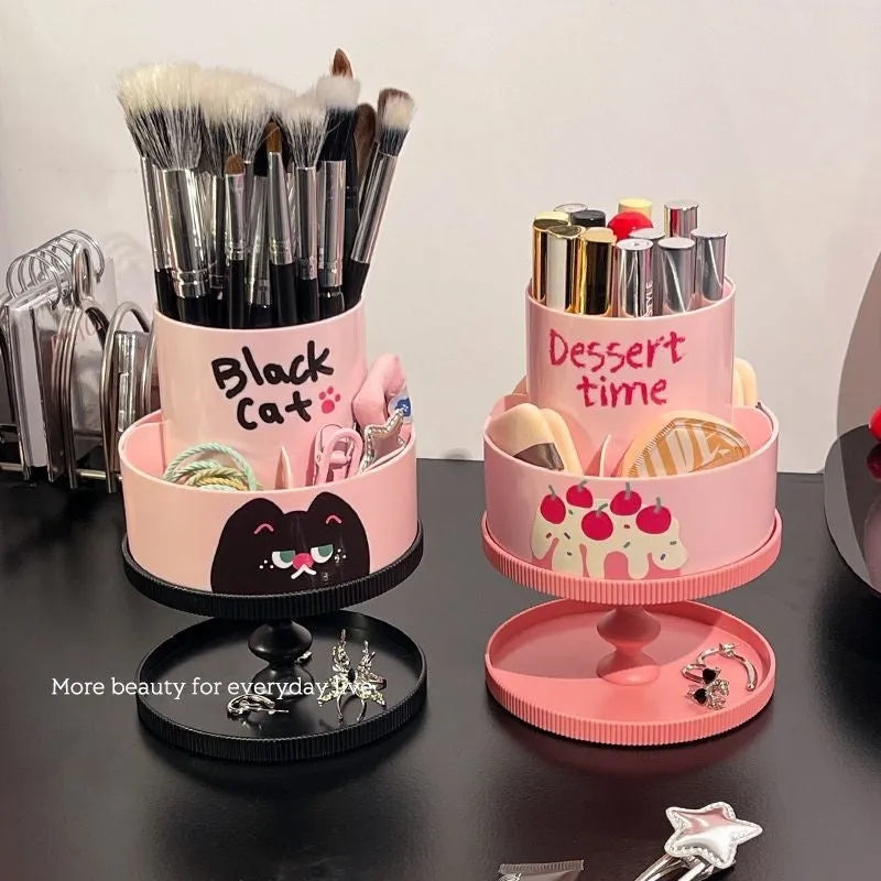 Rotating cosmetic brush storage barrel in Japanese style with 18L capacity and multiple colour options