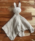 Cotton knitted rabbit toy appeasing towel 40x40cm sky blue colour for infants