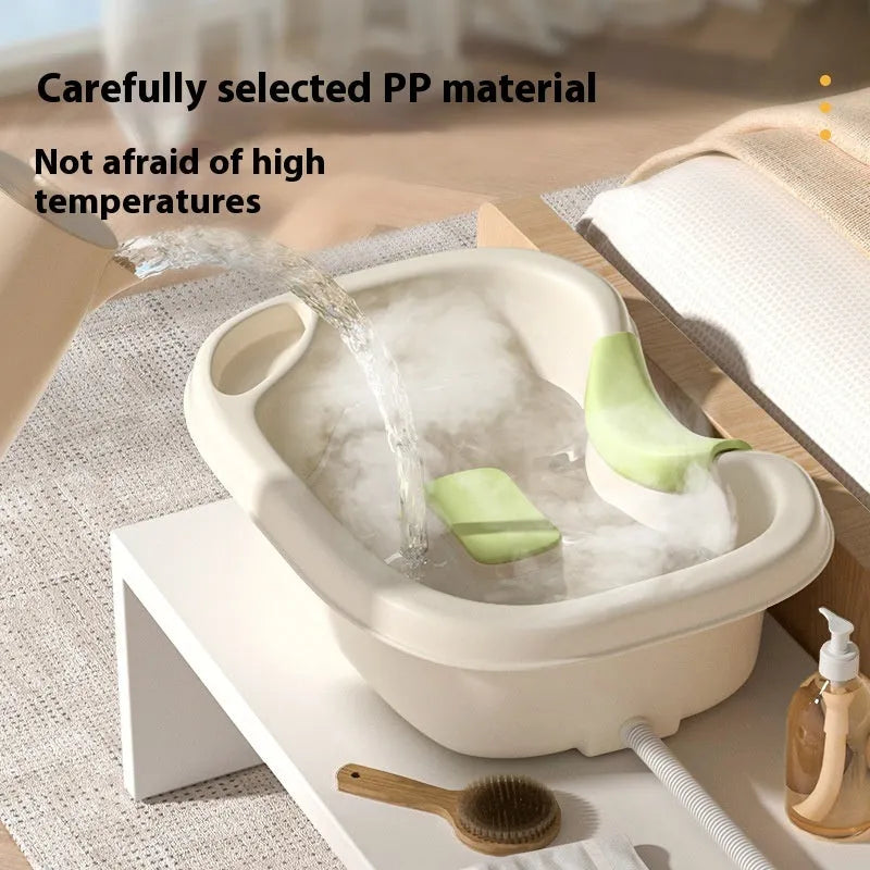 Light pink lying-in-bed shampoo basin with neck pillow and water pump