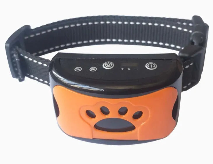 Waterproof rechargeable dog training collar with remote control in black colour