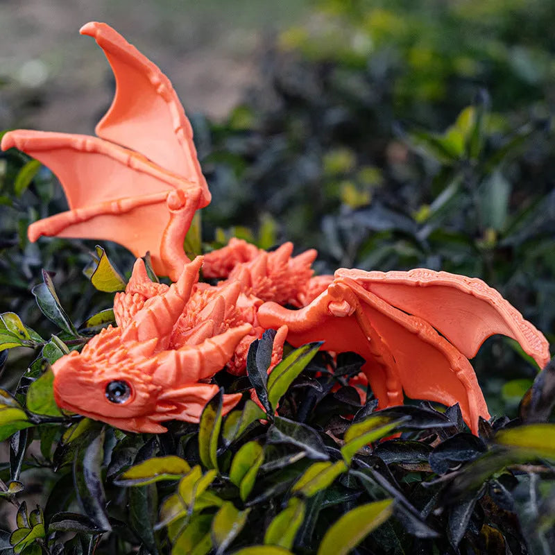 3D printed flying dragon wings decoration toy with detailed texture in multiple colour options