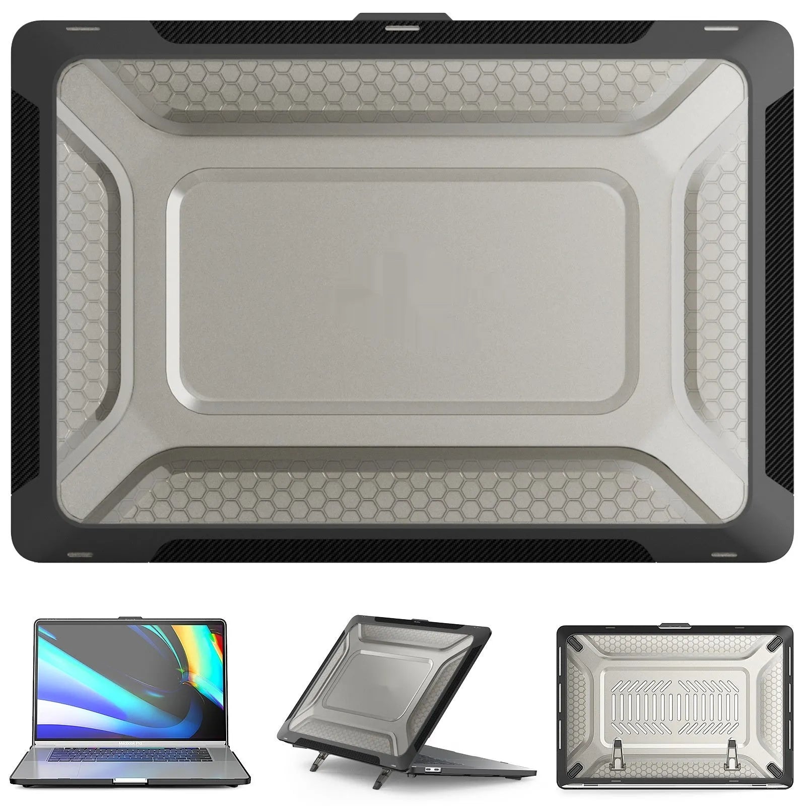 Slim hard protective shell case for a MacBook laptop in sapphire blue colour.