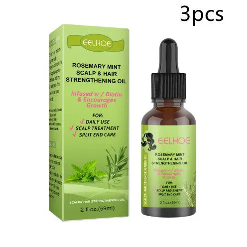 59ml bottle of rosemary mint hair growth fluid for scalp massage and hair repair.