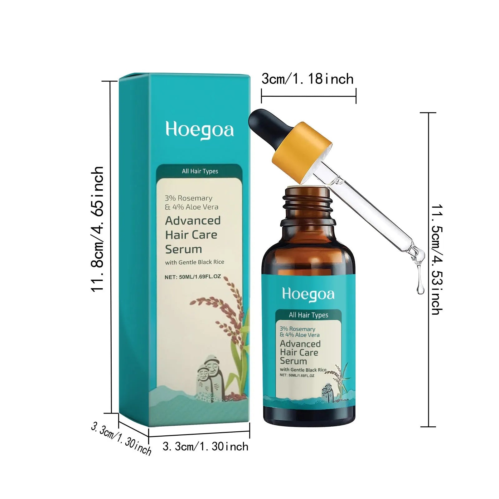 Hair Care Serum 50ml bottle with ginger root oil rosemary oil and aloe extract