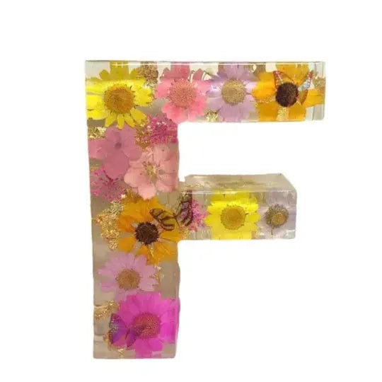 Transparent resin night light ornament with custom letter design 15cm square modern simplicity