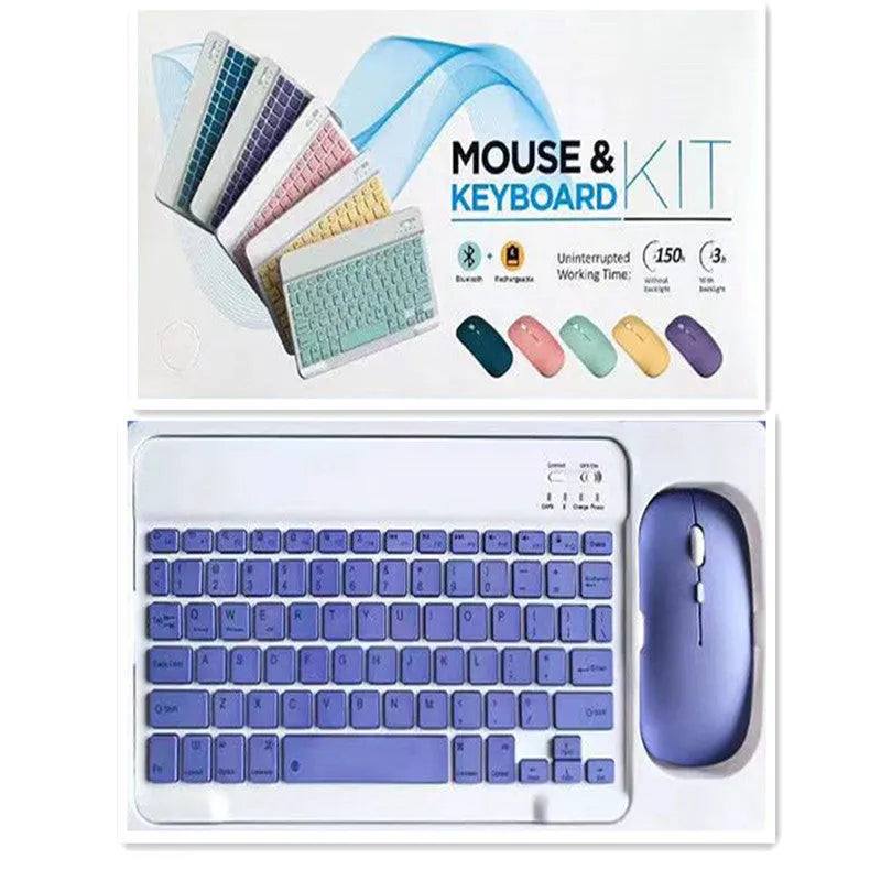 Bluetooth keyboard and mouse set in choice of colours with 10-inch keyboard and dual-mode or single-mode mouse.