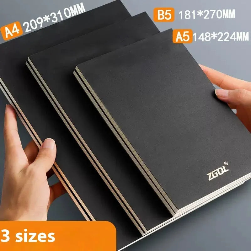 Thickening plus size notebook writing pads in A5, B5, and A4 formats with blank, grid, and horizontal line rulings