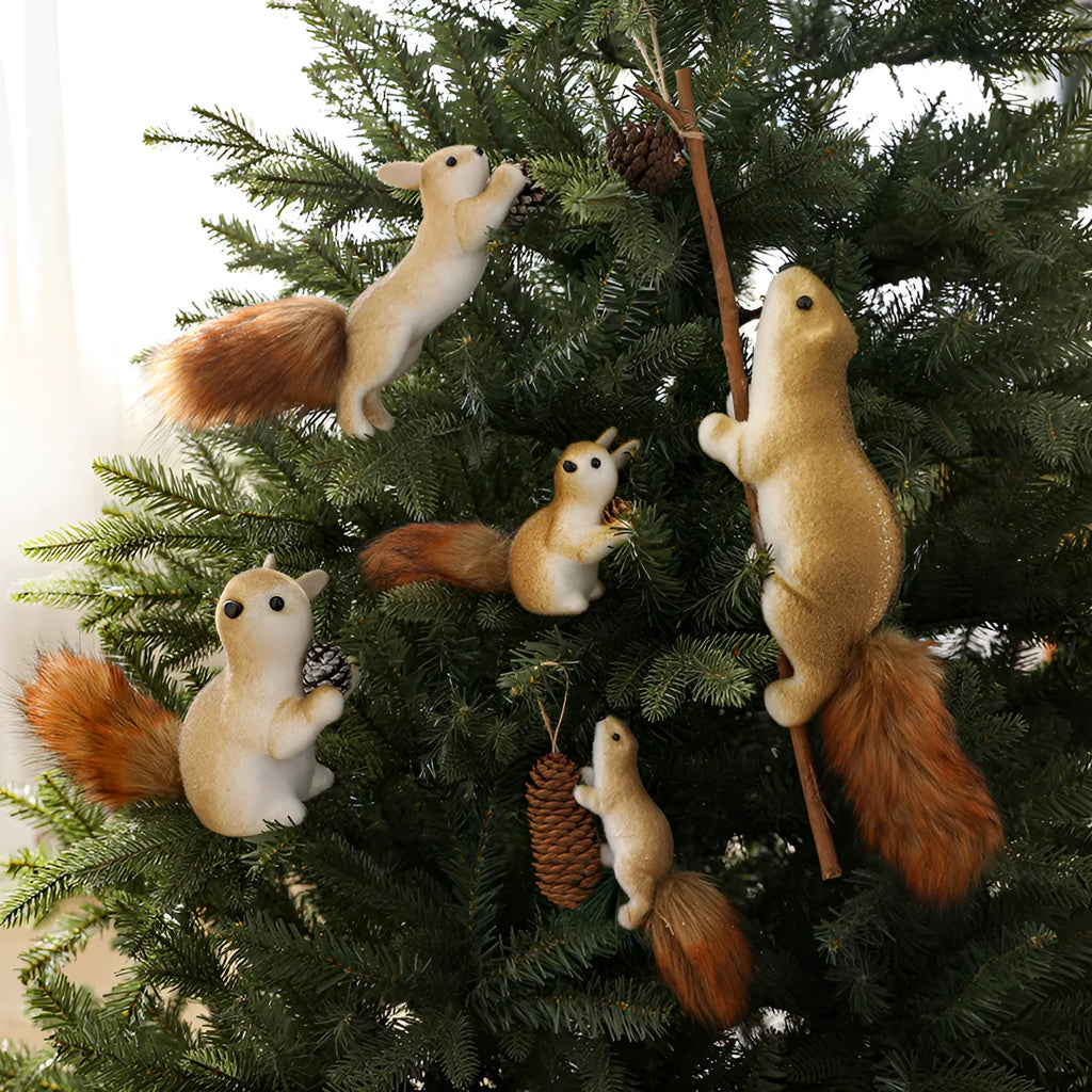 Foam squirrel pendant Christmas tree decoration in cartoon style, one of nine available poses