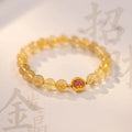 Natural gold rutilated quartz crystal bracelet with diamond-shaped beads in Korean style