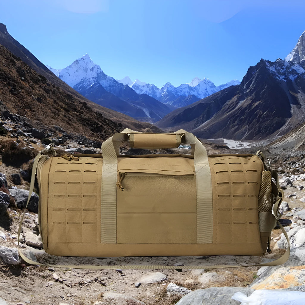 Men's waterproof Oxford cloth sports handbag with air pillow belt in khaki, army green, and black colour options