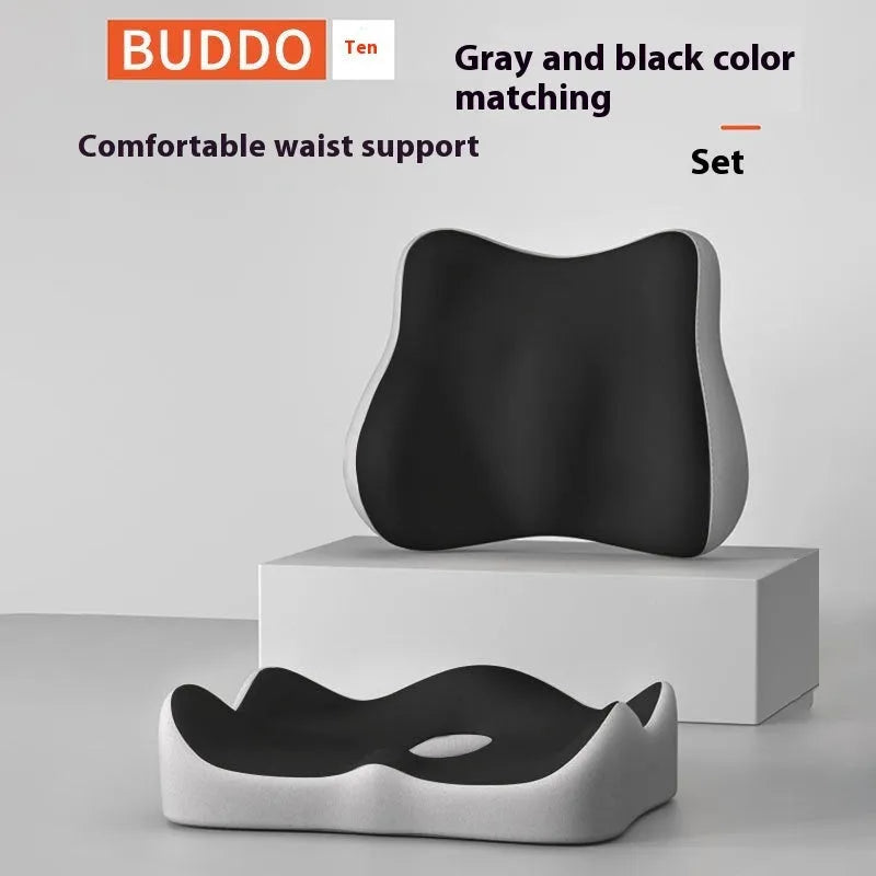 Memory foam seat cushion for office chairs in a grey colour option.