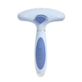 Stainless steel double row dog grooming comb in azure light blue