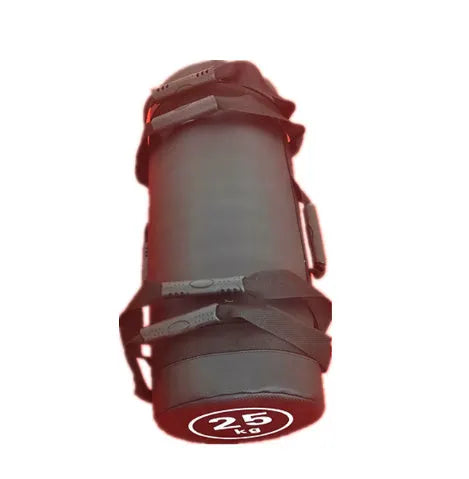 Flat white leather PVC fitness training sandbag for weight lifting in 5KG to 30KG options.