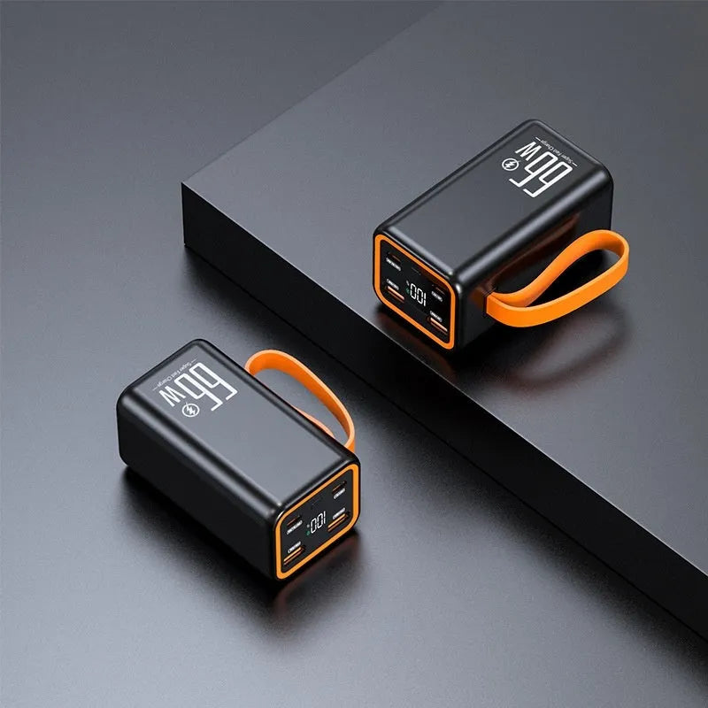 20000 mAh fast charge power bank in black or white plastic casing