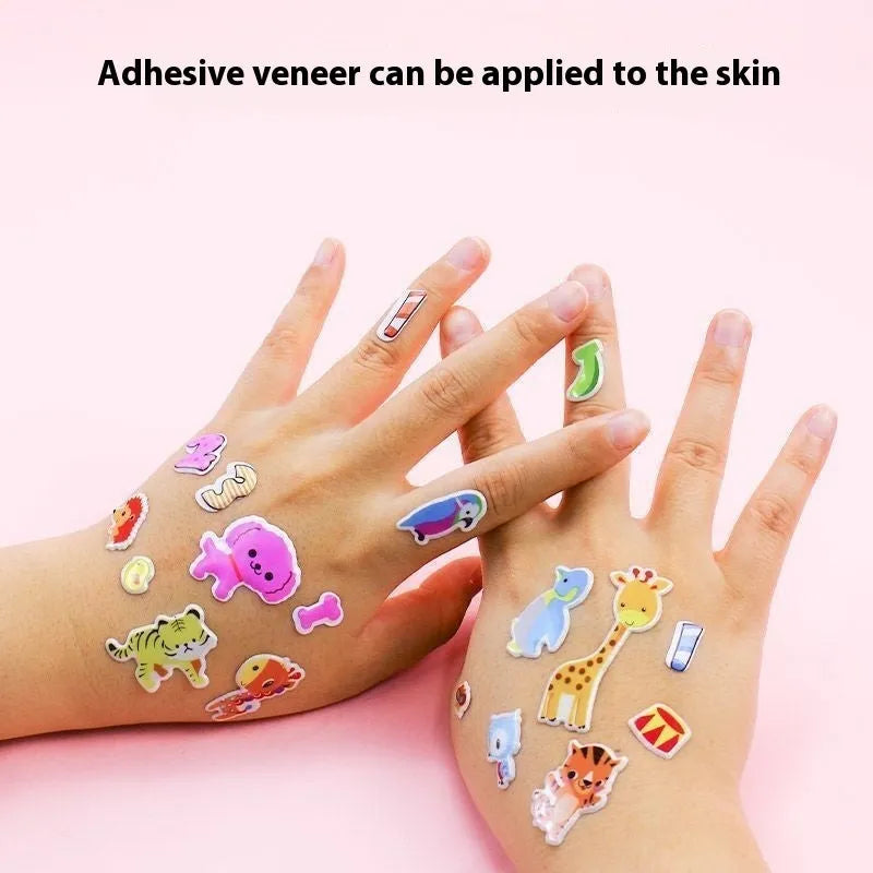 Children's 3D cartoon bubble stickers reward set with mixed men's and women's designs on sheets
