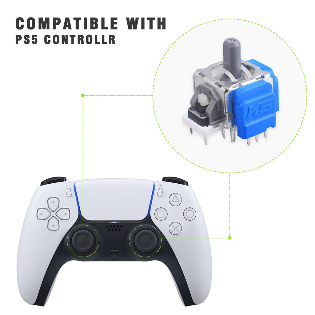 Black Hall effect magnetic joystick replacement component for PS5, PS4, XBOX and Switch Pro controllers.