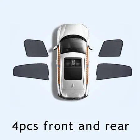 Nylon mesh car sunshade privacy curtain set for front rear side windows