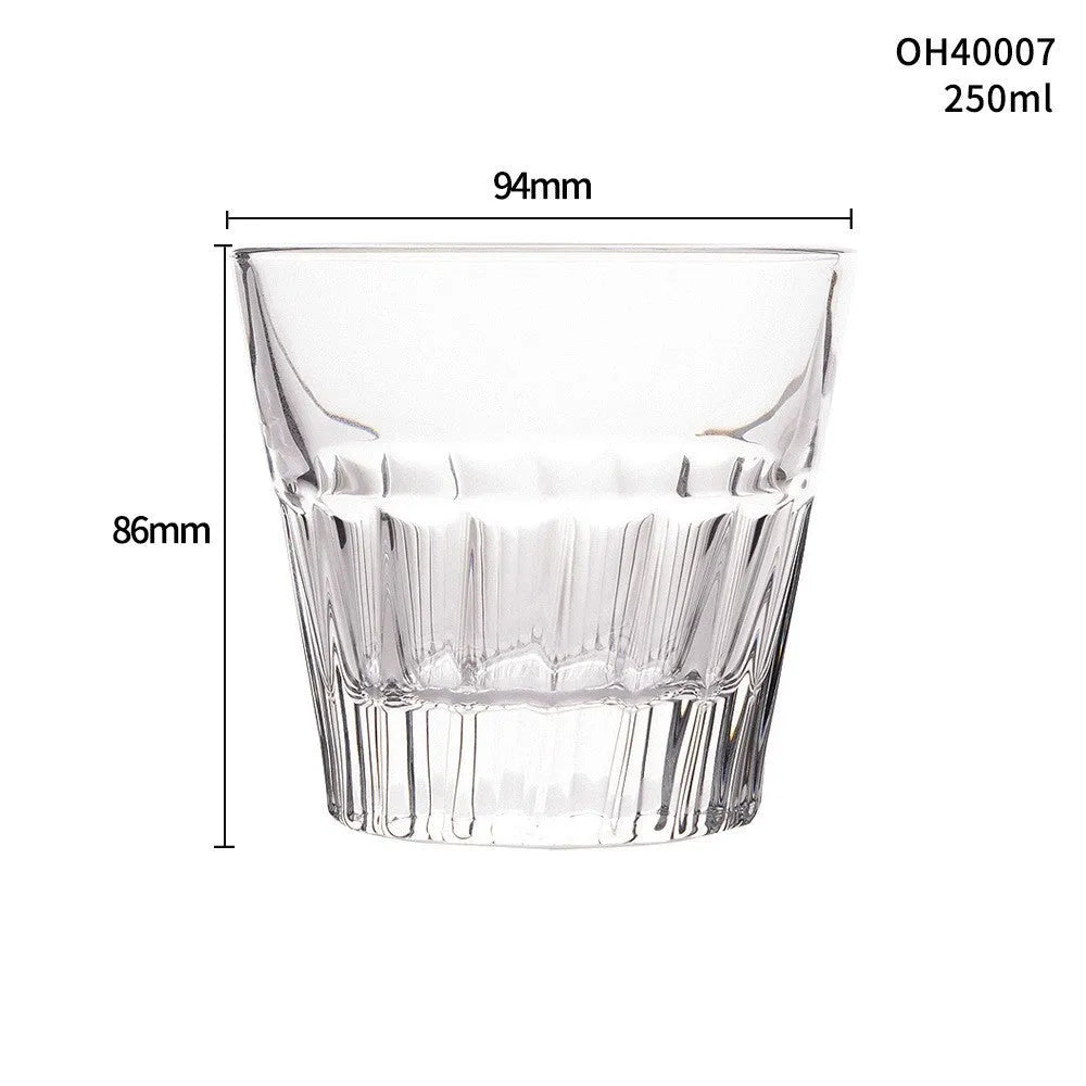 Thick-bottomed crystal whiskey shot glass in a selected colour, showing 350ml capacity.