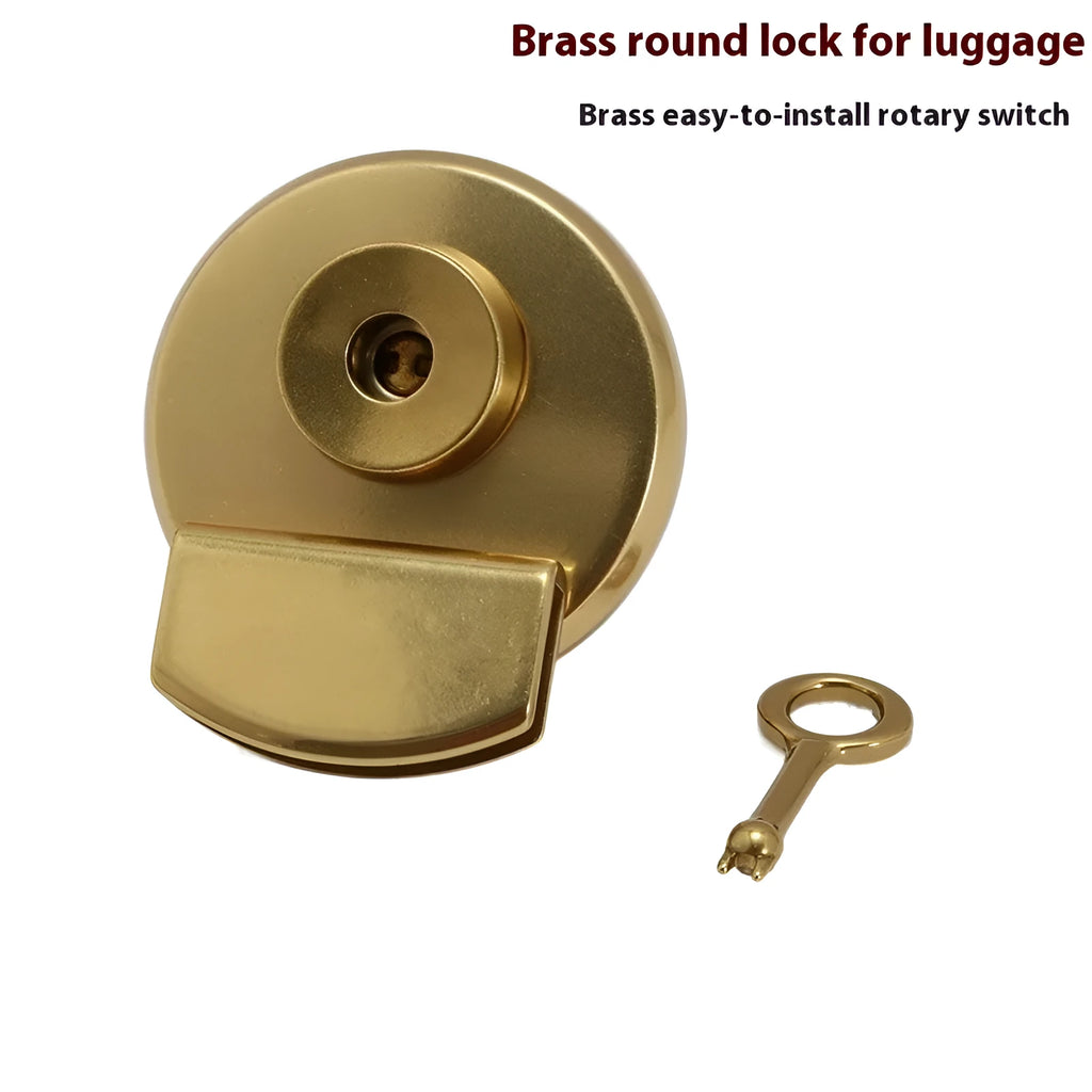 Brass round twist lock buckle set in large round lock colour